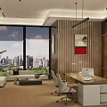 Modern Interior Design Reception Area With Wooden Decor Marble Countertop And Pendant Lights