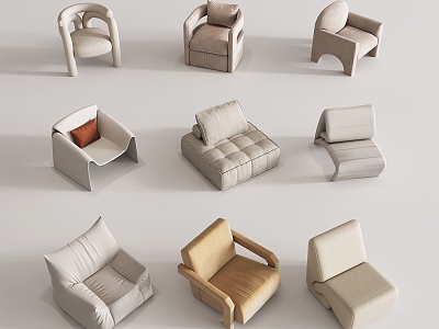 Single person sofa leisure sofa chair leisure chair 3d model