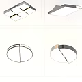 Ceiling Lights Featuring Square Rectangular Round Shapes With Modern Sleek Design For Interior Lighting 3d model