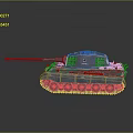 Highly Detailed 3D Military Tank With Shiny Metallic Texture And Long Cannon Tracks