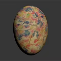Colorful Painted Decorative Egg With NL TIGERS Textured Surface Art