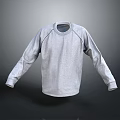Gray Long Sleeve Sweatshirt with Round Neck and Stitch Details in Simple Minimalist Design