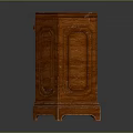 Elegant Traditional Wooden Cabinet With Carved Details Two Drawers And Doors