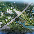 Waterfront Landscape Design With Natural Greenery Scenic Paths Pavilions And Lake Views