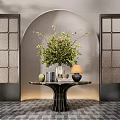 CCD Hotel End View Table Ornaments Floral Moss Combination Tree Table Lamp Floral Moss Ball Table 3d model