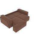 Brown Fabric Two Seater Sofa With Modular Design And Multiple Combinable Modules 3d model