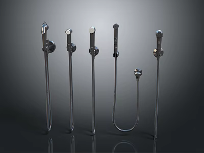 Modern Shower Head Collection Featuring Sleek Design And Durable Stainless Steel Build 3d model