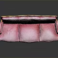 Elegant Pink Classical Sofa With Golden Carved Frame And Soft Cushions