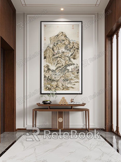 New Chinese style porch end view table decorative painting model