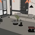 Sofa coffee table combination 3d model