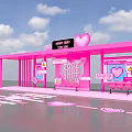 Sweet Heart Custom Pink Building With Heart Decorations And Storefront Design