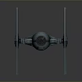 Detailed TIE Fighter Model With Triangular Wings And Classic Display Design