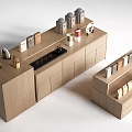 Modern Light Wood Display Shelf Cabinets For Tea Shop Retail Commercial Product
