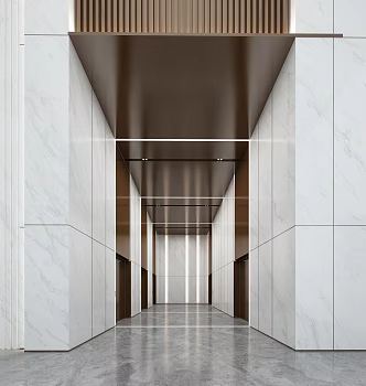 modern elevator hall 3d model