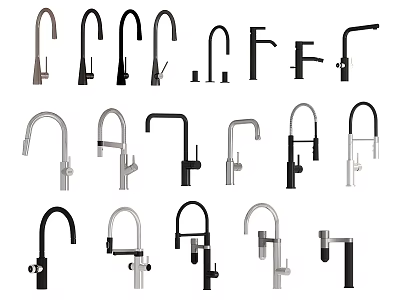 Various Types Of Modern Kitchen Bathroom Faucets With Stylish Designs 3d model