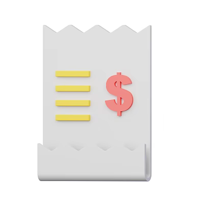 Notebook With Yellow Lines And Red Dollar Sign For Financial Records 3d model