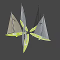 Colorful Sailboat Yacht Models With White Gray Sails And Red Blue Hulls