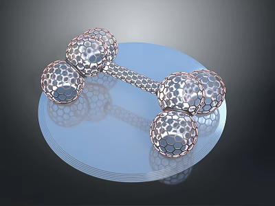 Geometric Dumbbell Shaped Structure With Net Like Design On Transparent Platform 3d model