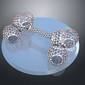 Geometric Dumbbell Shaped Structure With Net Like Design On Transparent Platform