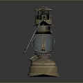 Vintage Brass Kerosene Lamp Furniture Decorative Piece With Glass Shade And Metal Frame