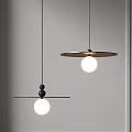 Modern Minimalist Chandeliers With White Spherical Bulbs Black Horizontal Bar And Metallic Base