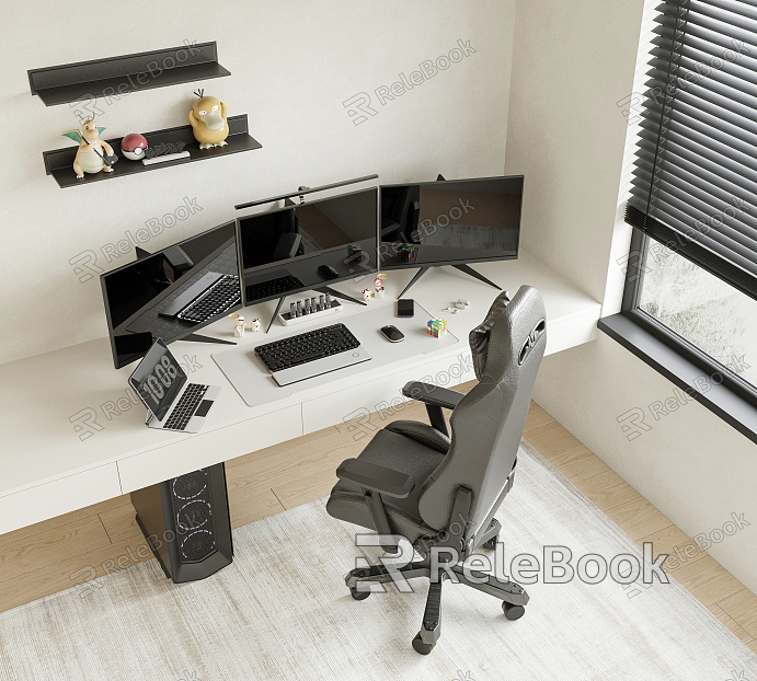 Modern desk and chair E-sports room desk and chair model