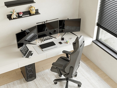 Modern desk and chair E-sports room desk and chair model