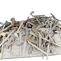 Stacked Piles of Natural Stones and Wooden Planks in Various Sizes for Building Projects