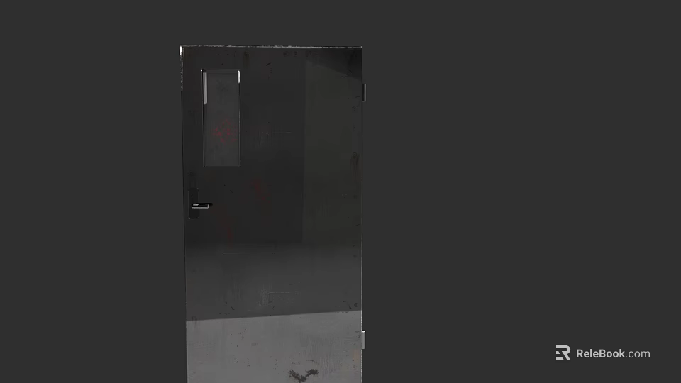 Modern Metal Entrance Door With Sleek Design And Secure Lock System 3d model 