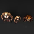Muscular Reptile Characters in Simple Costumes Standing on Black Background