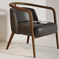 Modern Accent Chairs with Wooden Frame Fabric and Leather Upholstery in Light and Dark Colors