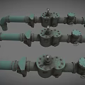 Industrial Metal Pipe Valves And Fittings With Rustic And Silver Finish Design