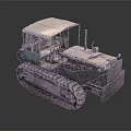 Weathered Green Tracked Utility Vehicle With Industrial Cab For Construction Tasks 3d model