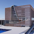 modern library building outdoor building cultural and educational building library building 3d model