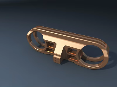 Modern Office Desk Accessory With Copper Colored Metal Frame And Circular Rings 3d model