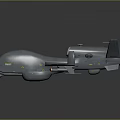 Gray Drone With Long Wing Multiple Mounting Points Streamlined Body And 3D Rendered Background 3d model