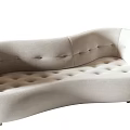 Curved Tufted Multi Person Sofa for Living Room in Beige and Brown