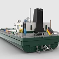 Green Building Blocks Cargo Ship with Colorful Containers and Upper Cabin Structure 3d model