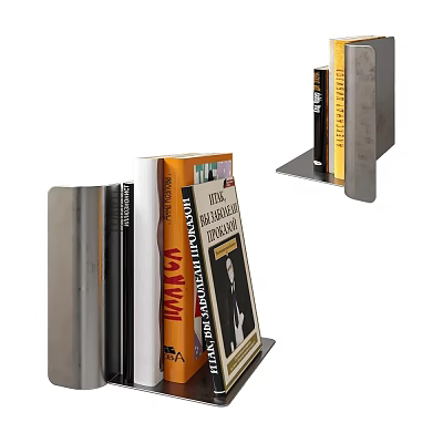 Sturdy Metal Bookends With Modern Design For Organizing Various Books In Home Library 3d model