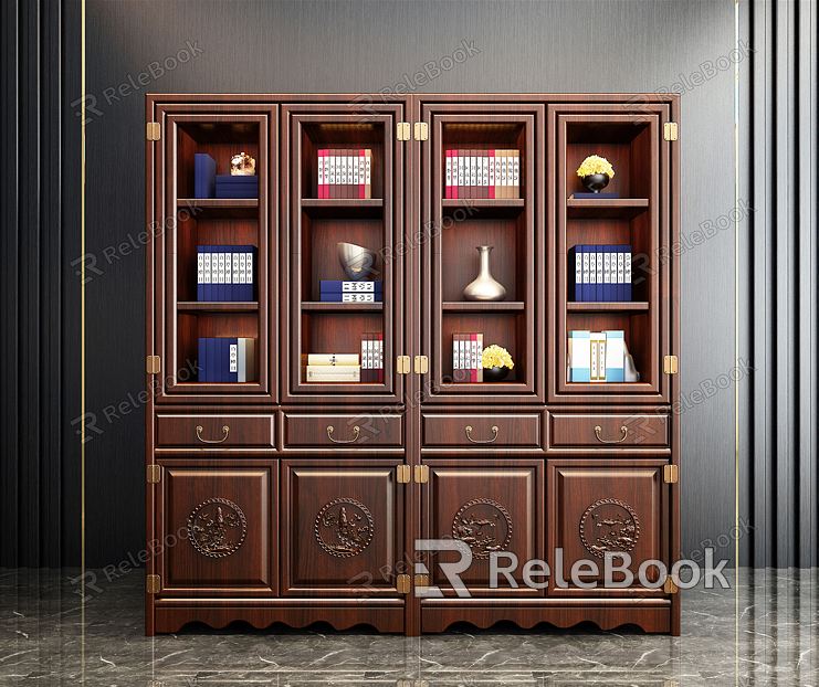 Chinese Bookcase Solid Wood Bookcase model