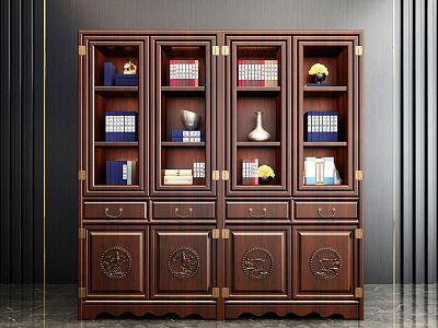 Chinese Bookcase Solid Wood Bookcase model