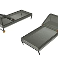 Modern Outdoor Lounge Chair With Metal Frame Mesh Seat And Adjustable Back