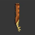 Man Wearing Brown Leather Wrist Guard With Blue Gemstone Decorations And Yellow Bone Hand Model