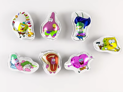 Colorful SpongeBob SquarePants Patrick Star Squidward Mr Krabs Inflatable Toys for Kids Party 3d model
