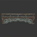 Wooden Decorative Storage Shelf With Intricate Carvings For Home Living Spaces