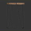 Modern Minimalist Wooden Stool With Round Seat And Black Metal Legs
