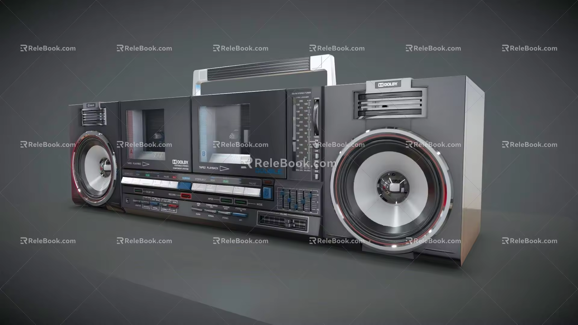 Retro radio cassette recorder 3d model