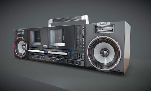 Retro radio cassette recorder 3d model