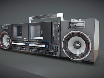 Retro radio cassette recorder 3d model