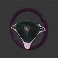 Luxury Modern Car Steering Wheel With Central Logo And Sleek Metallic Accents